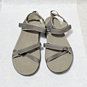 Teva Tirra Women’s Sandals Size 11 Gray Strappy Hiking Walking Water Shoes GUC